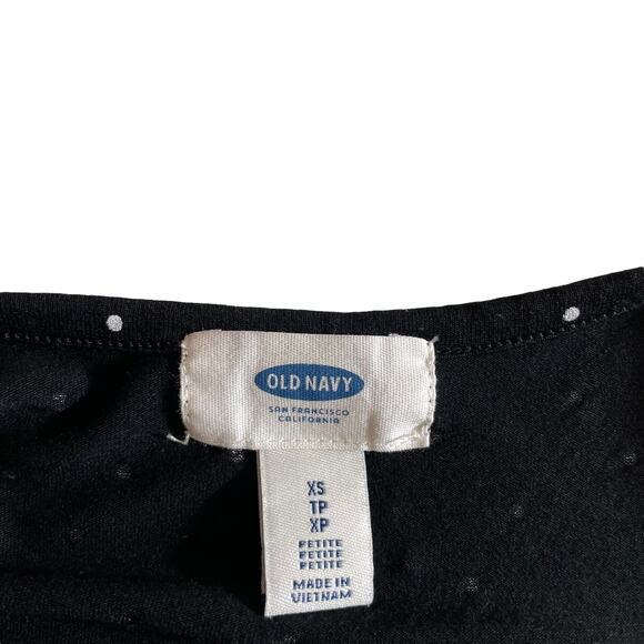 Old Navy Women's Cowl Neck Polka Dot Tank Top Black White Sleeveless Petite XS - Picture 5 of 11